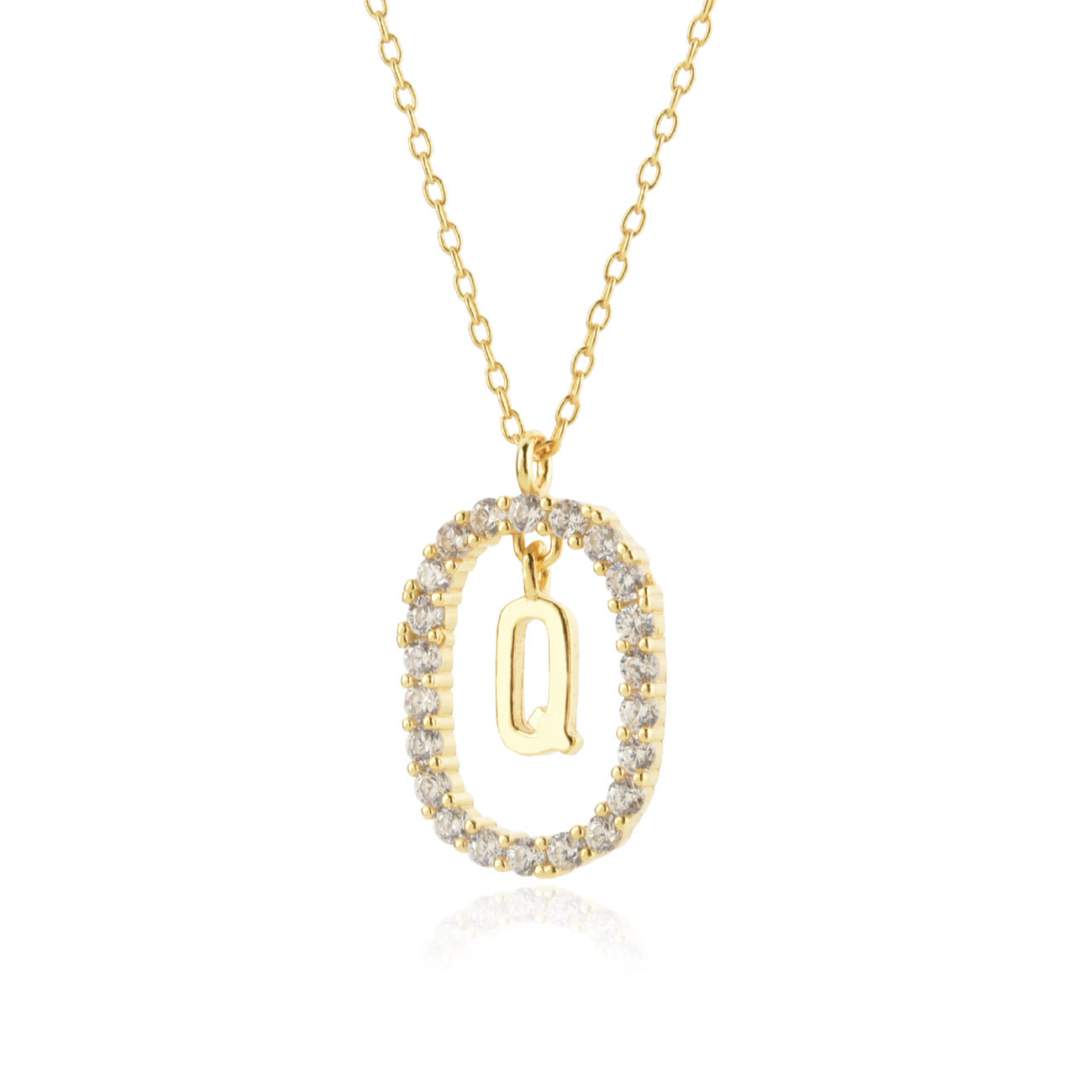 Sterling Silver Initial Halo Necklace - Forge & Form