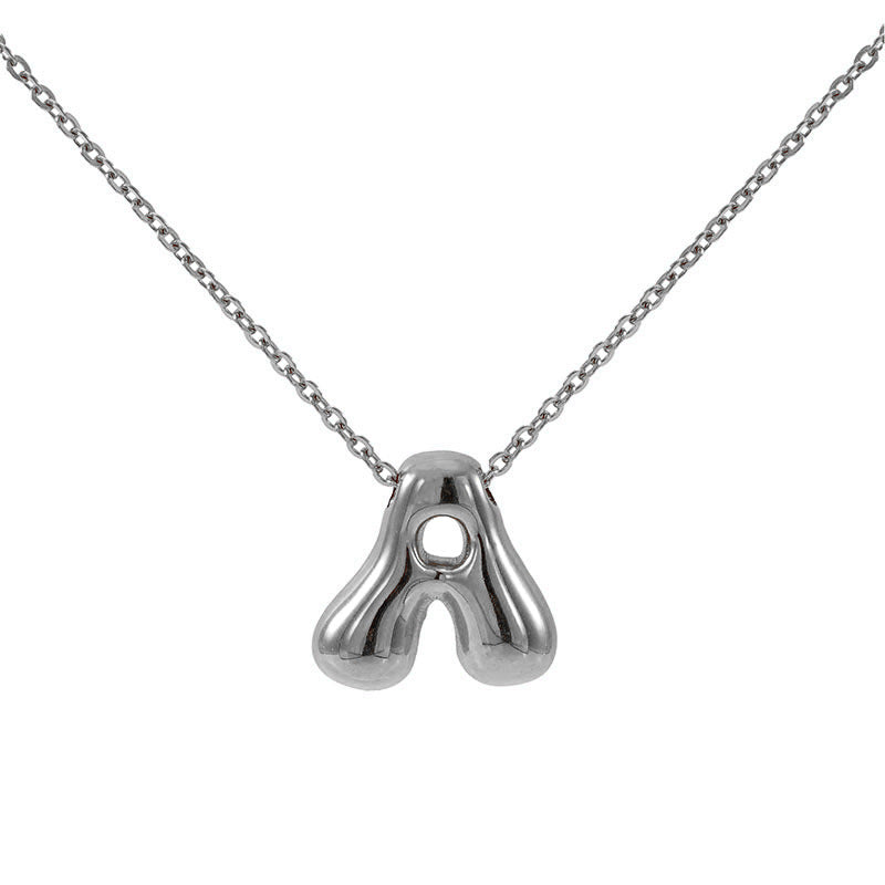 Glossy Bubble Letter Necklace