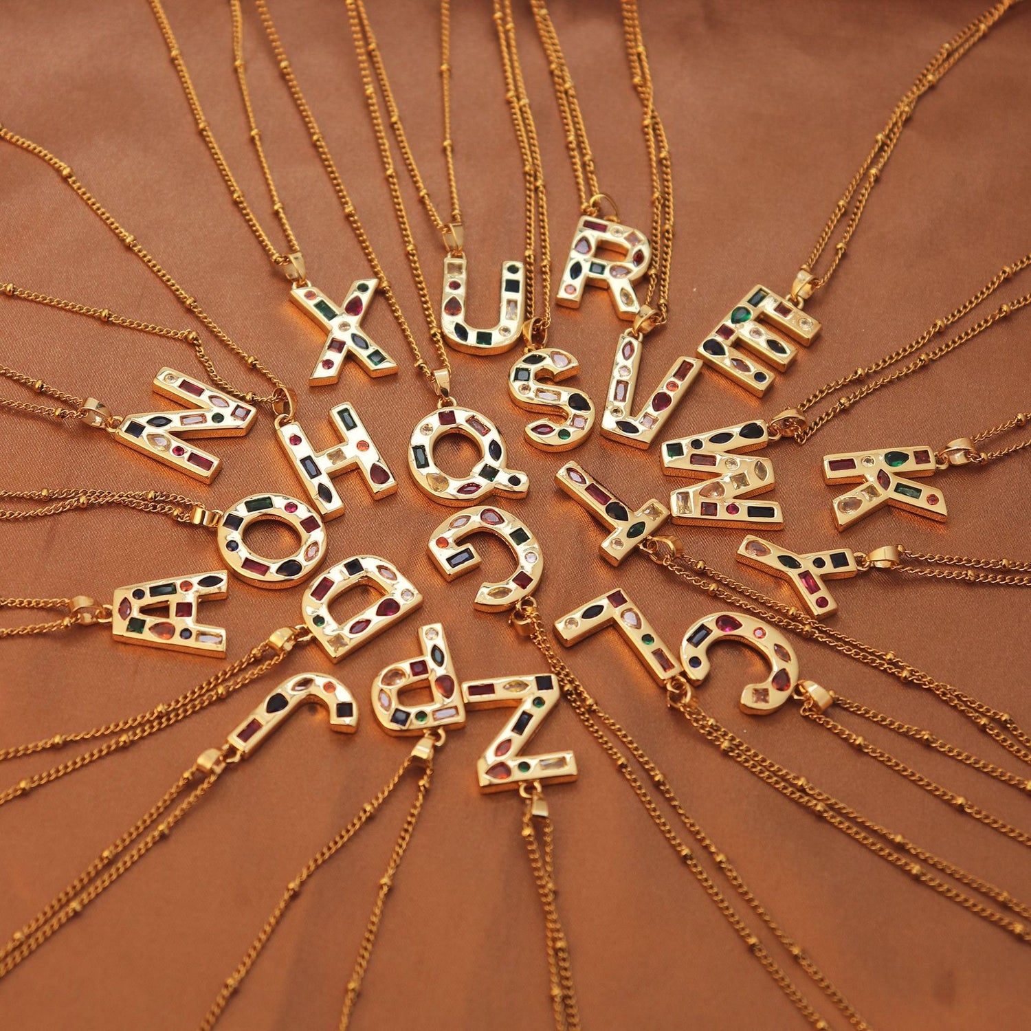 Metal and Stone Initial Necklace - Forge & Form