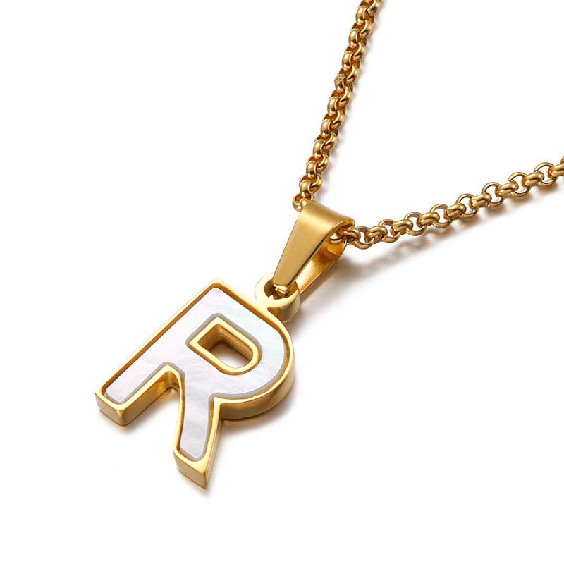 Shell & Gold Initial Necklace