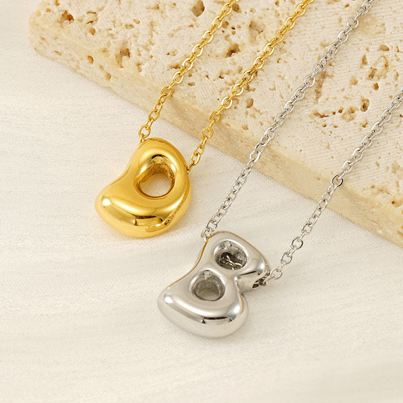 Glossy Bubble Letter Necklace