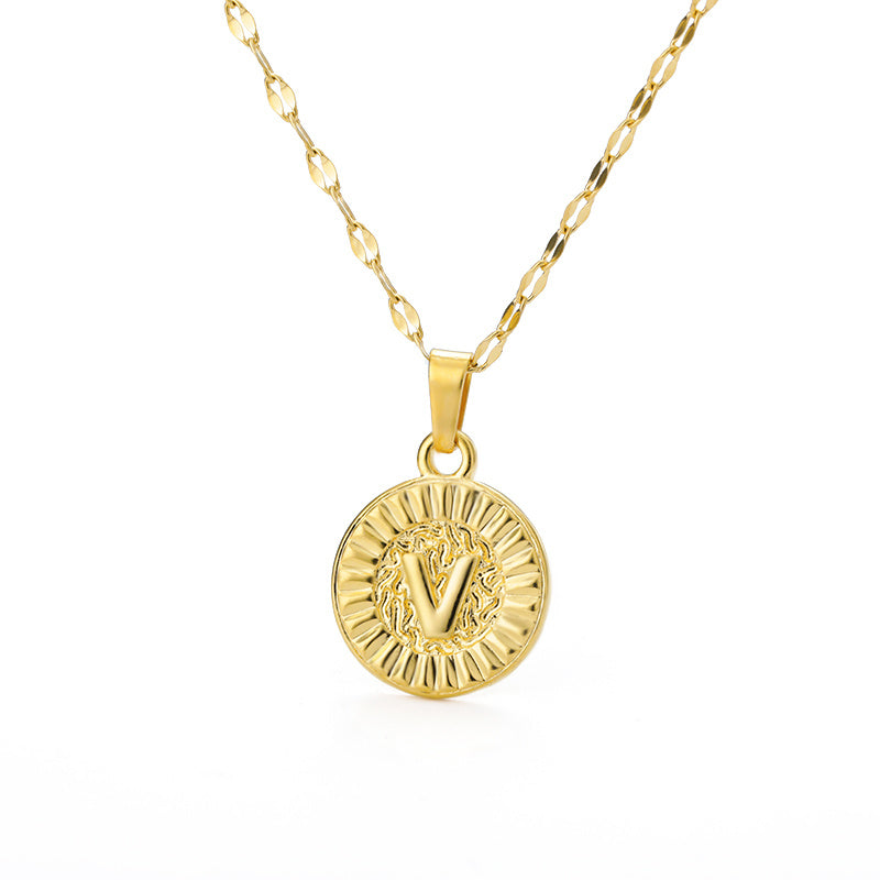 Disc Initial Necklace