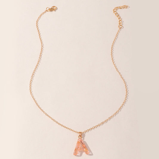 Acrylic Gold Leaf Initial Necklace