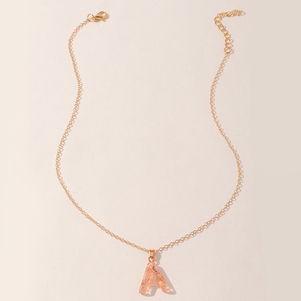 Acrylic Gold Leaf Initial Necklace