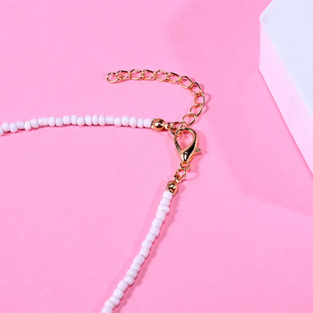 Beaded Monogram Choker Necklace