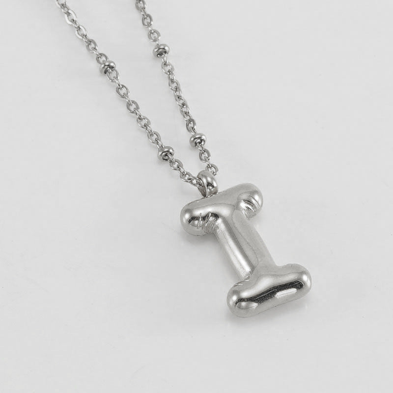 Large Bubble Letter Pendant Necklace