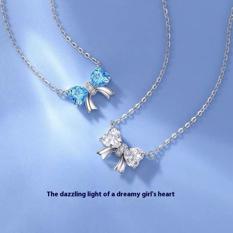 Sterling Silver Dream Girl Bow Necklace - Forge & Form