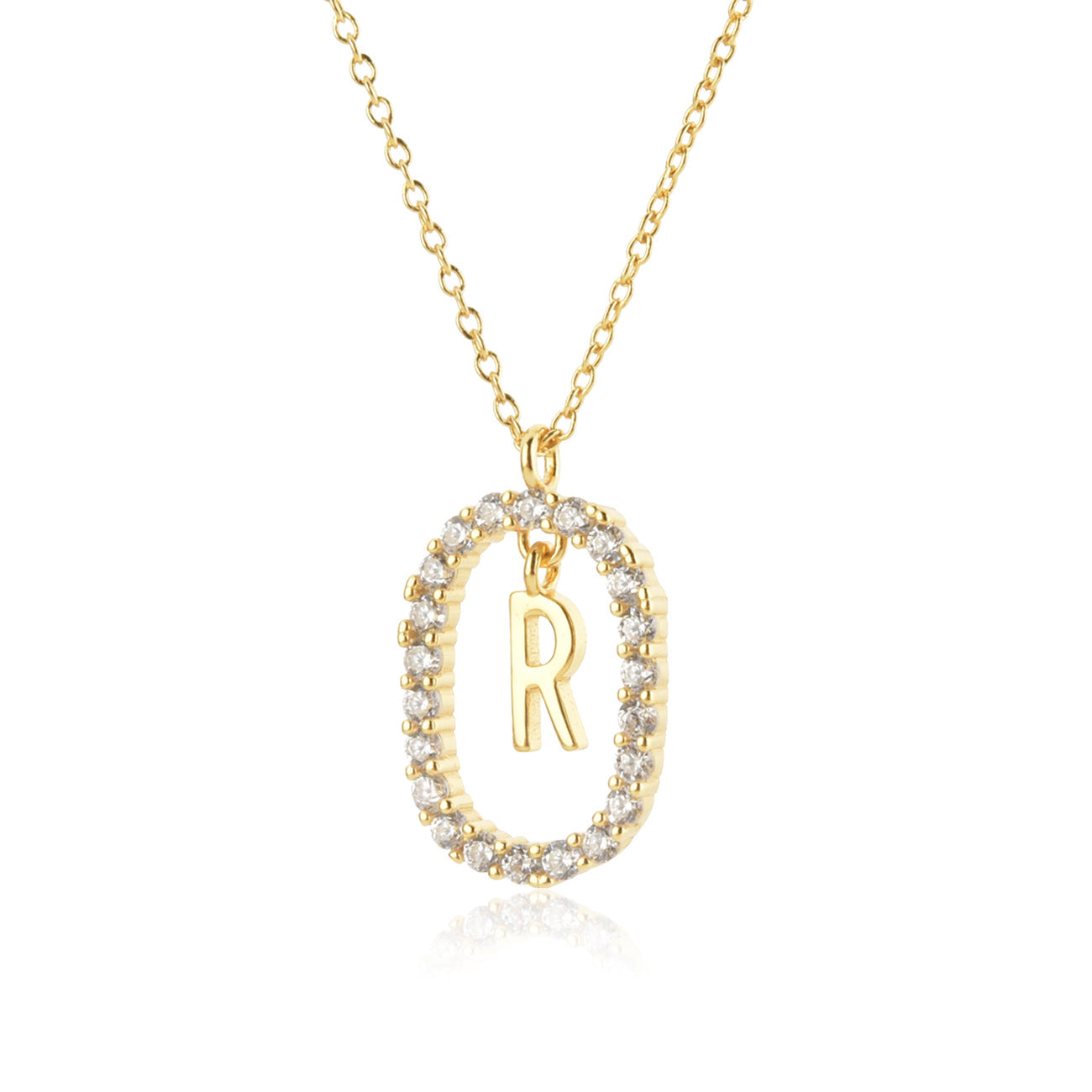 Sterling Silver Initial Halo Necklace - Forge & Form