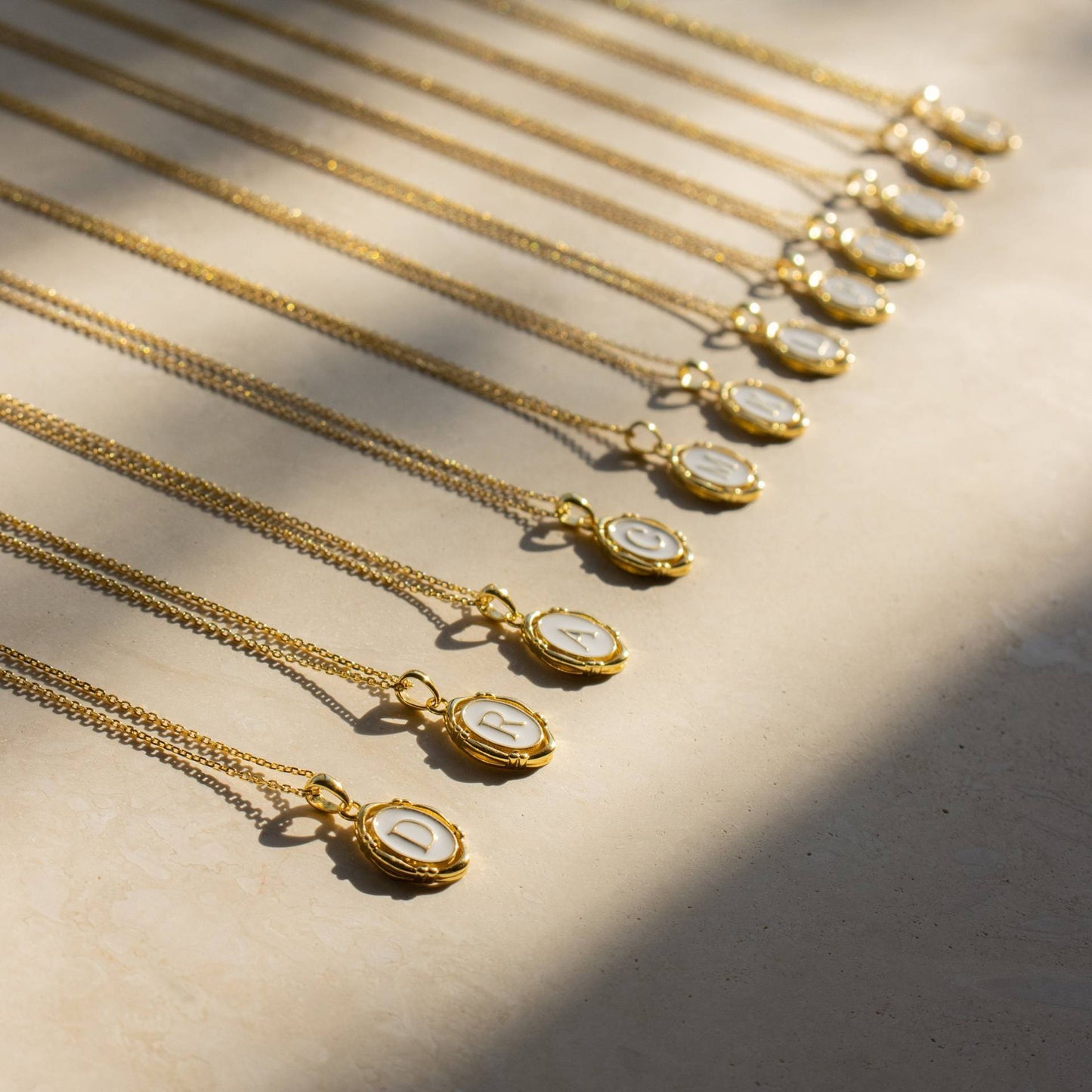 Oval Initial Pendant Necklace