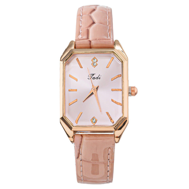 Square Leather Women's Quartz Watch