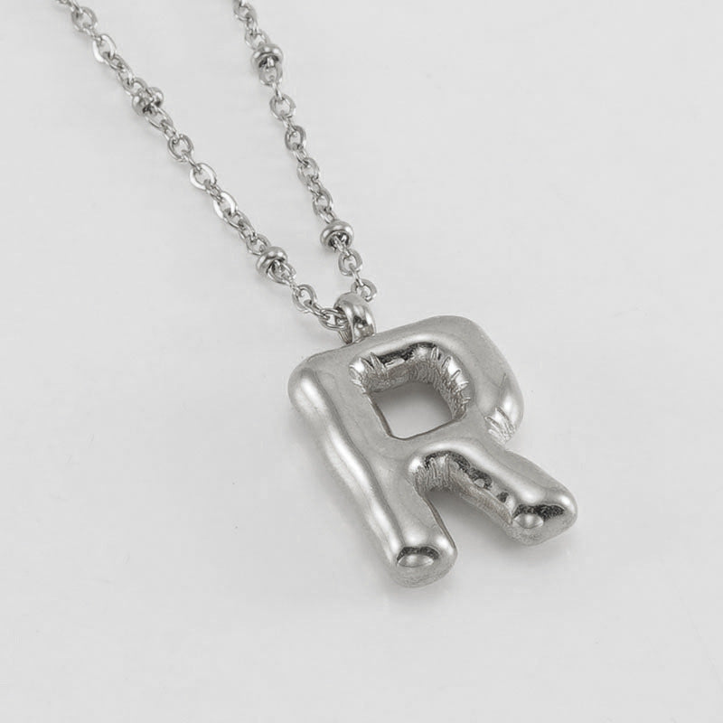 Large Bubble Letter Pendant Necklace