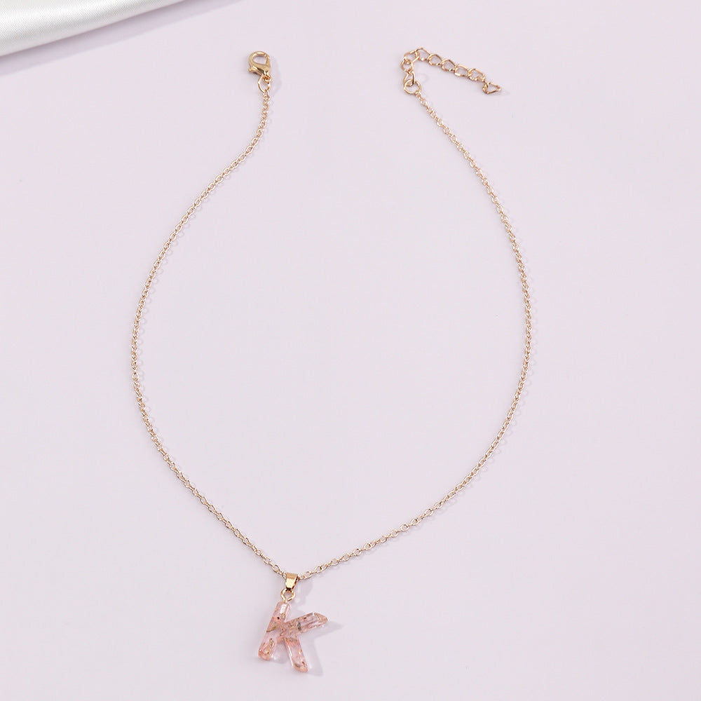Acrylic Gold Leaf Initial Necklace
