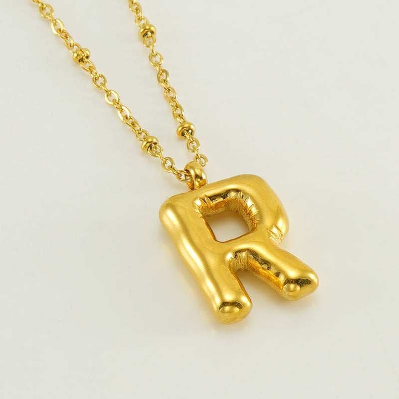 Large Bubble Letter Pendant Necklace