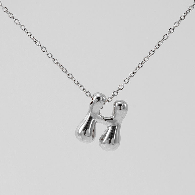 Glossy Bubble Letter Necklace