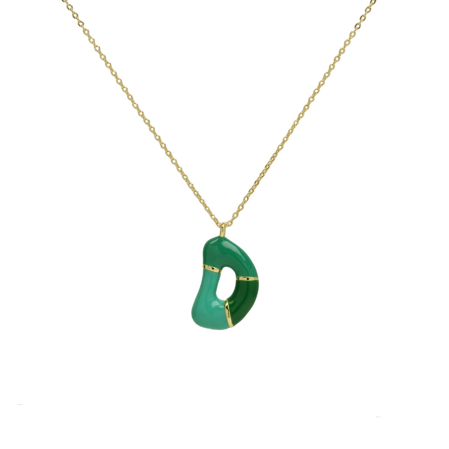 Bone Letter Epoxy Initial Necklace