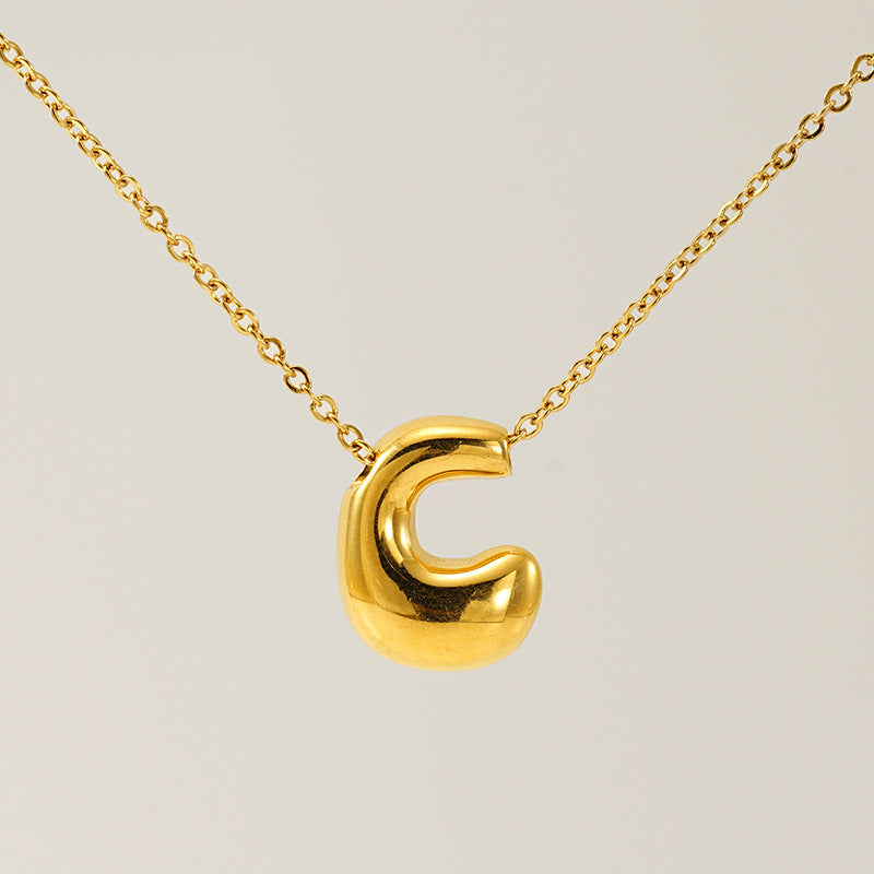 Glossy Bubble Letter Necklace