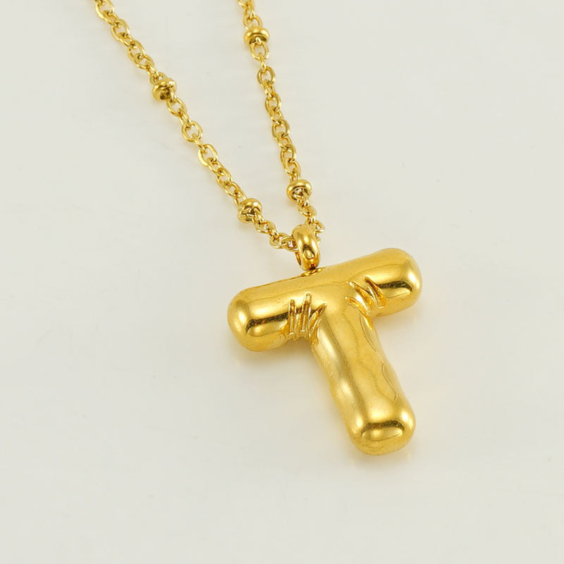 Large Bubble Letter Pendant Necklace