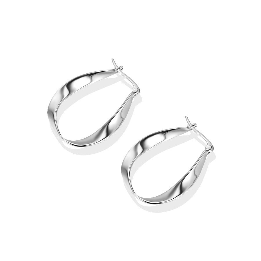 Sterling Silver Ribbon Hoop Earrings - Forge & Form