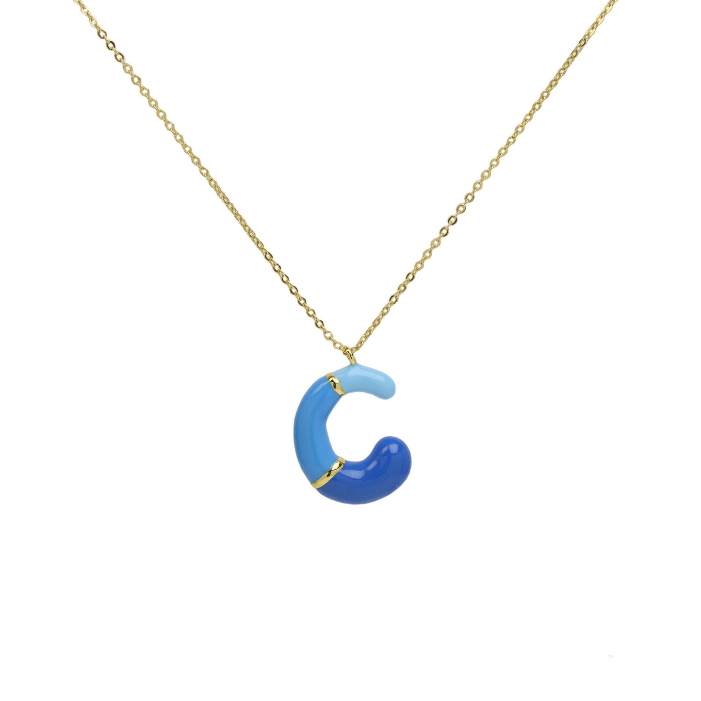 Bone Letter Epoxy Initial Necklace
