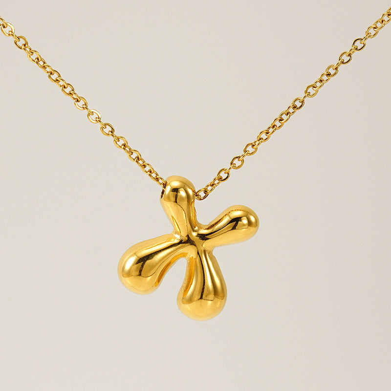Glossy Bubble Letter Necklace