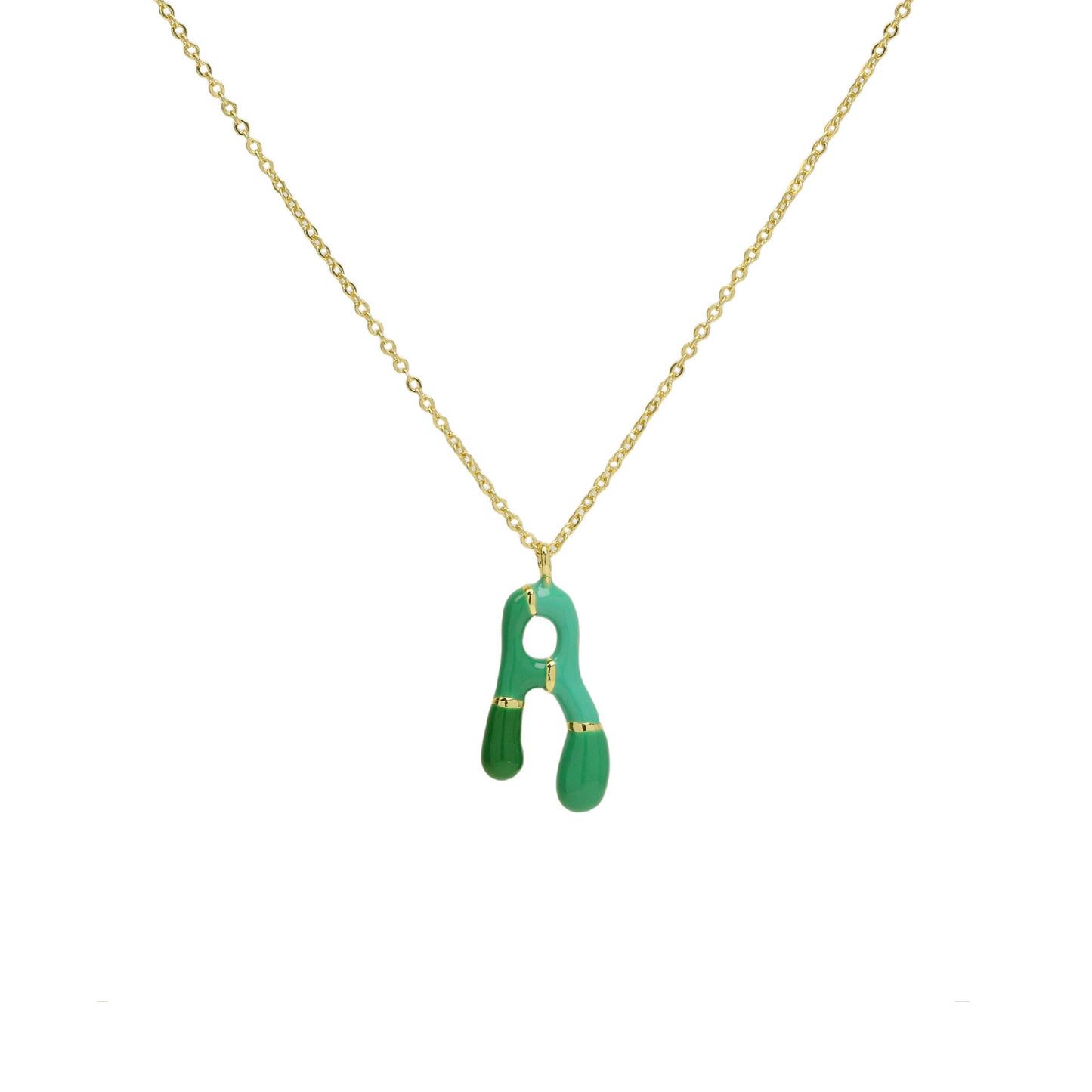 Bone Letter Epoxy Initial Necklace