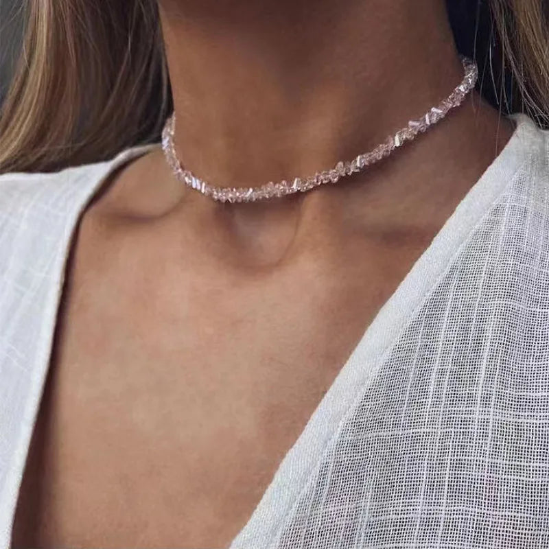 Crystal Irregular Beaded Choker