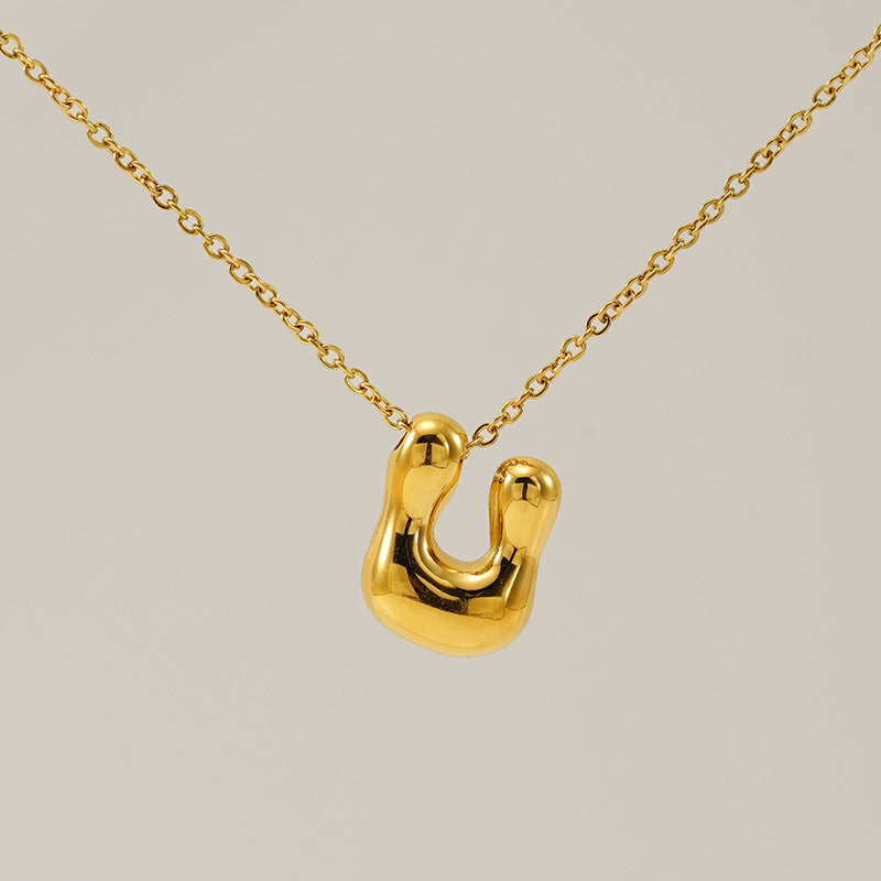 Glossy Bubble Letter Necklace