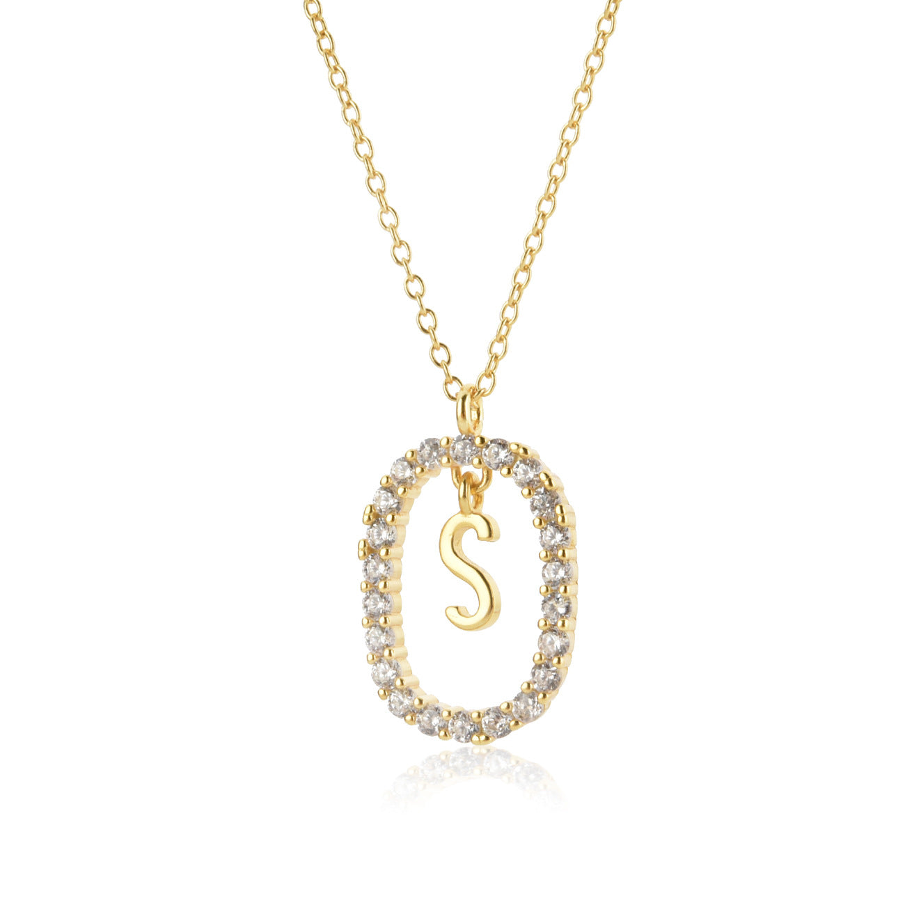 Sterling Silver Initial Halo Necklace - Forge & Form