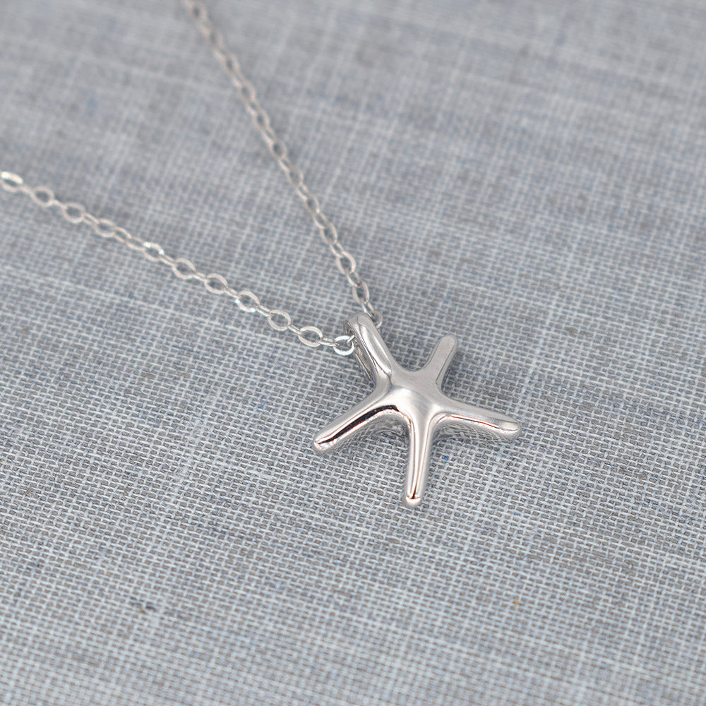 Sterling Silver Simple Starfish Necklace - Forge & Form