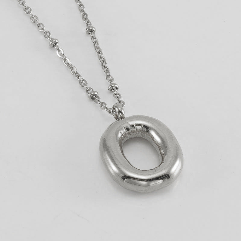 Large Bubble Letter Pendant Necklace