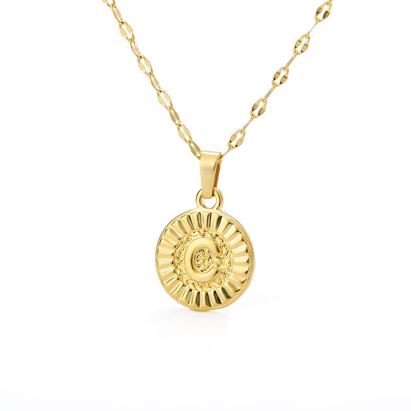 Disc Initial Necklace