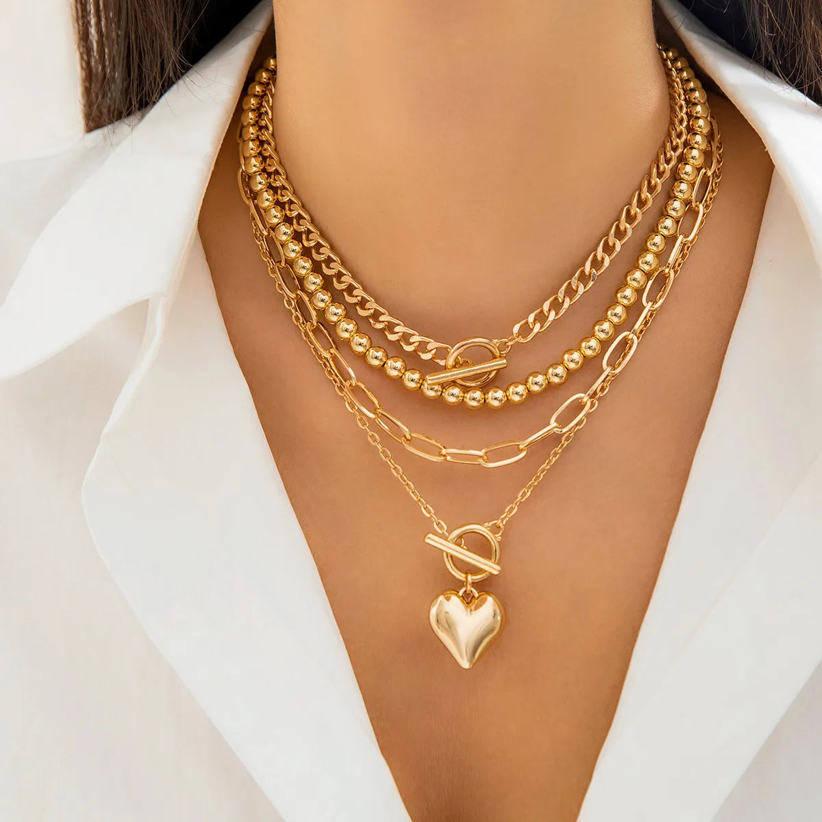 Pendant Heart Layered Necklace