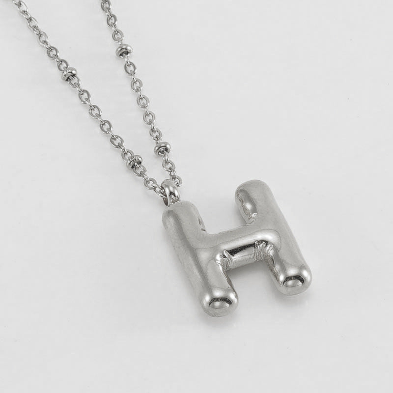 Large Bubble Letter Pendant Necklace
