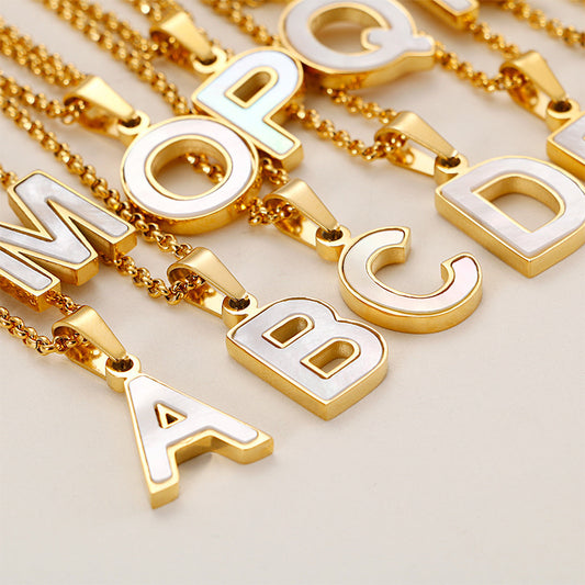 Shell & Gold Initial Necklace