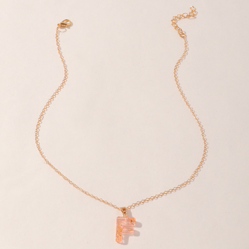 Acrylic Gold Leaf Initial Necklace