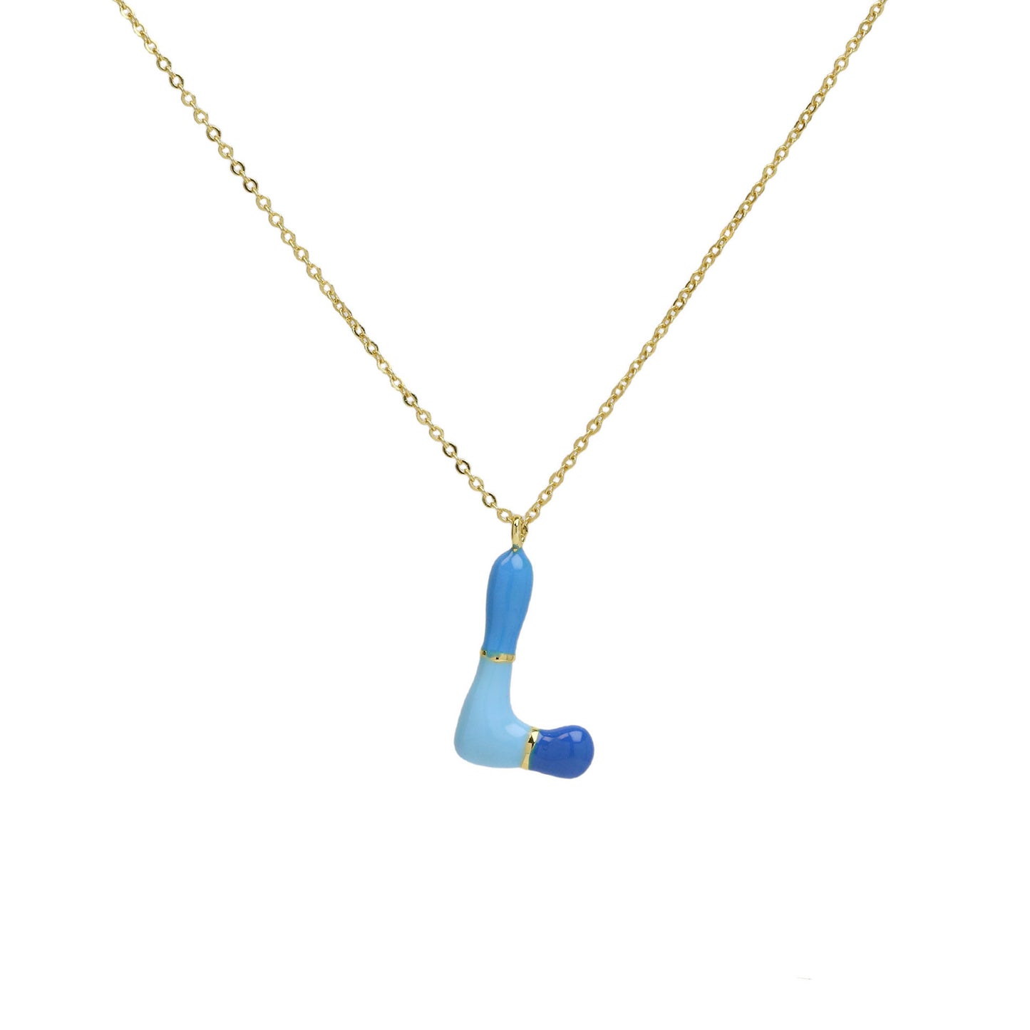 Bone Letter Epoxy Initial Necklace