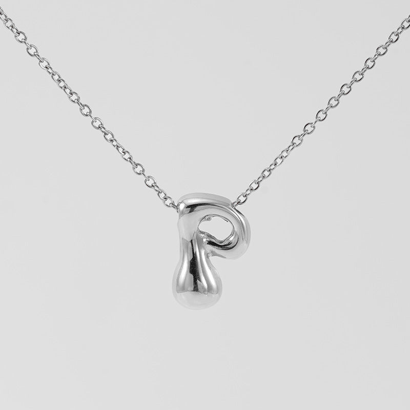 Glossy Bubble Letter Necklace