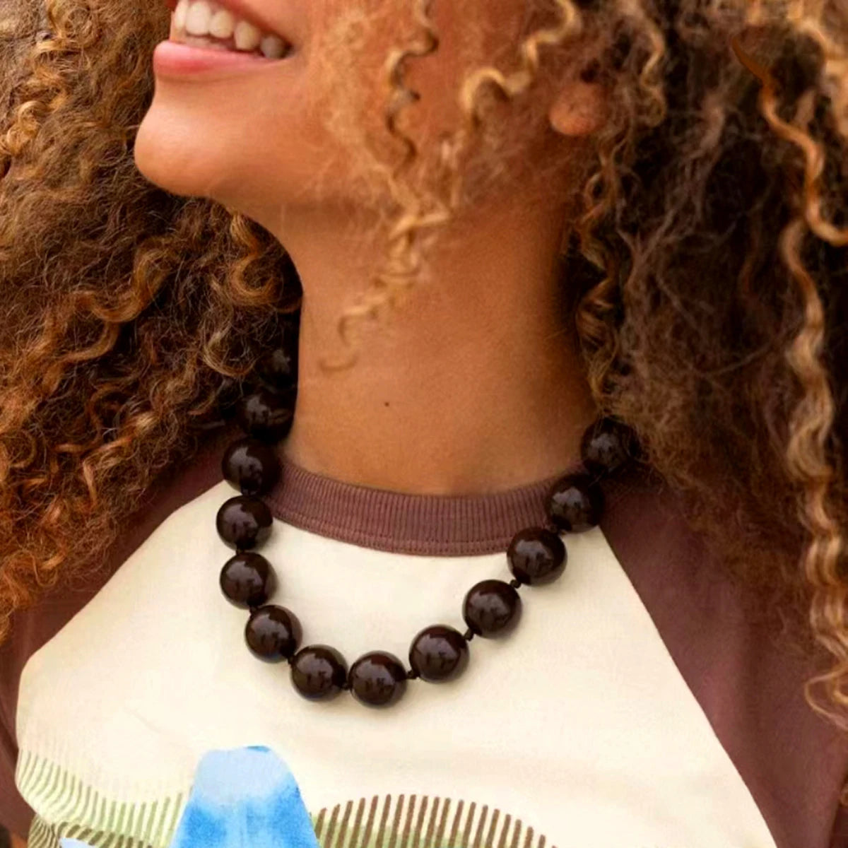 Large Round Beaded Necklace