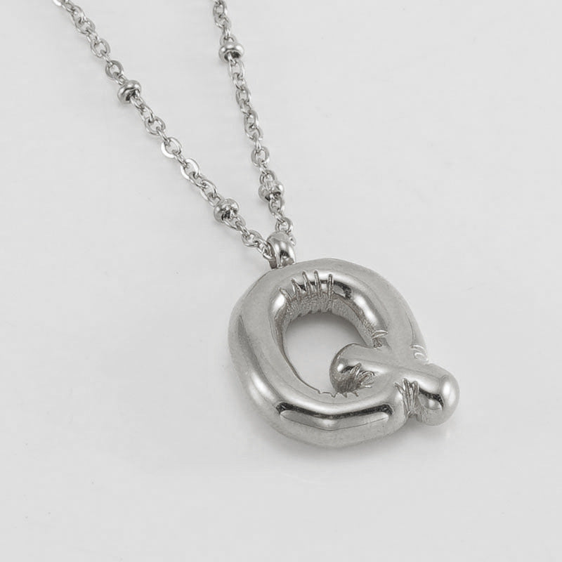 Large Bubble Letter Pendant Necklace