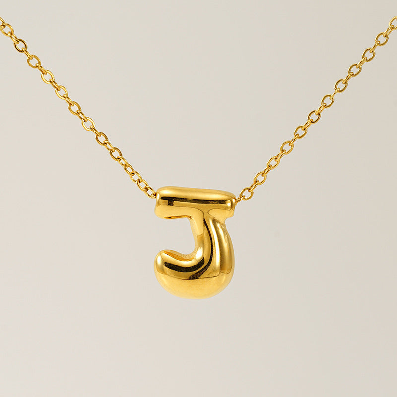 Glossy Bubble Letter Necklace