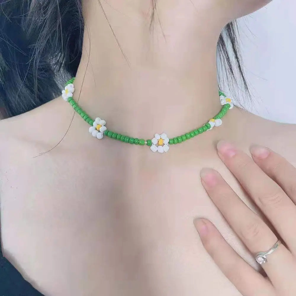 Daisy Beaded Choker