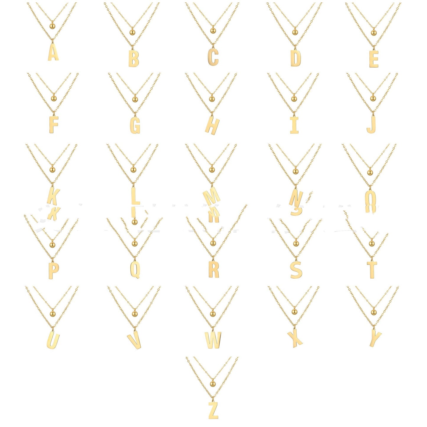 Double-layer Initial Necklace