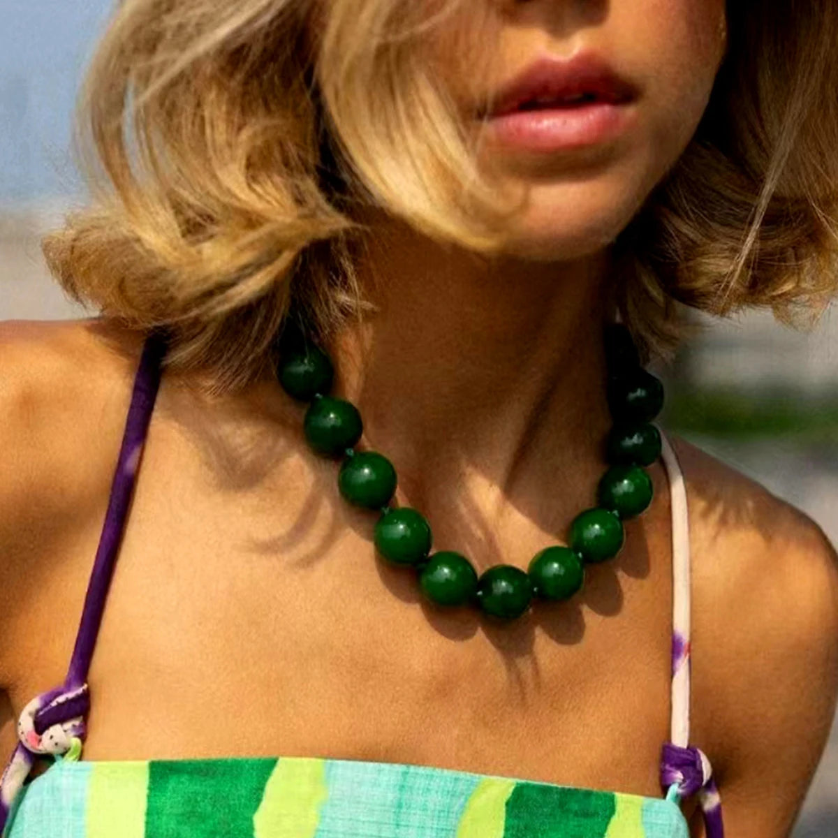 Large Round Beaded Necklace