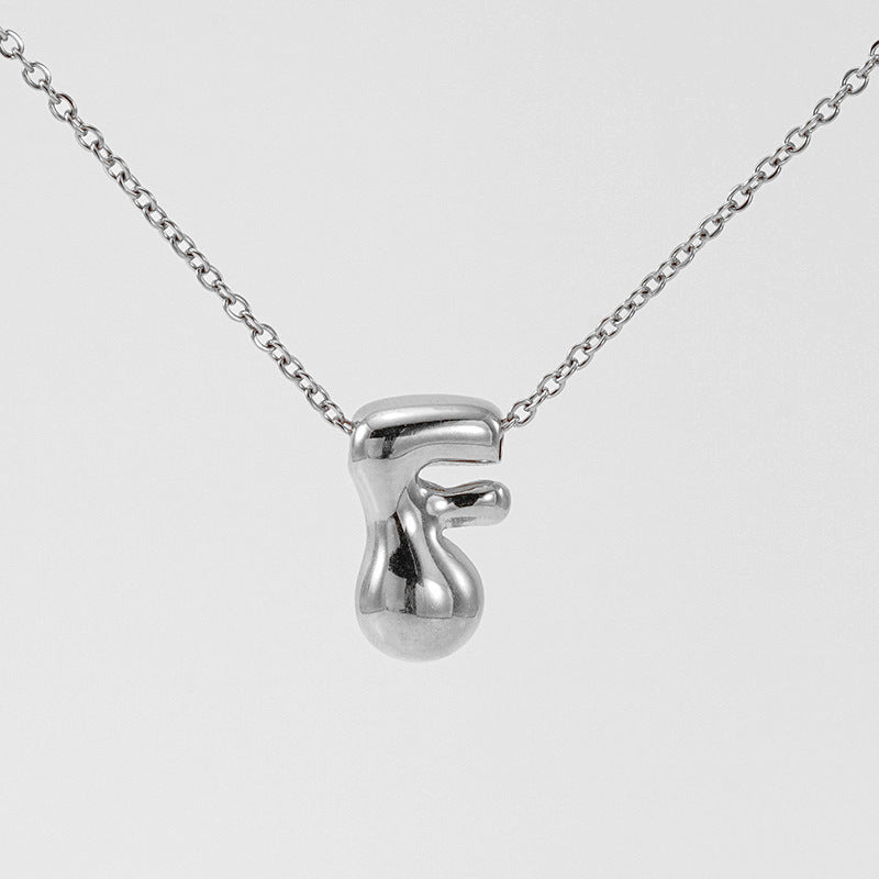 Glossy Bubble Letter Necklace