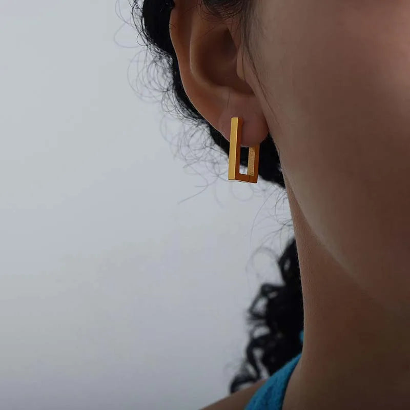 Rectangular Hoop Earrings