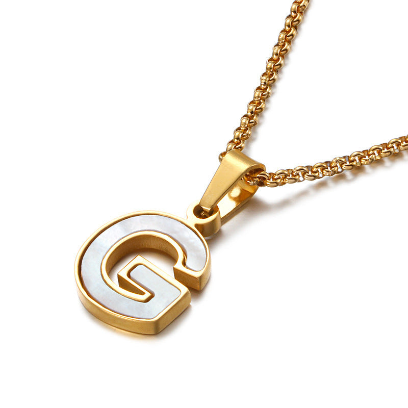 Shell & Gold Initial Necklace