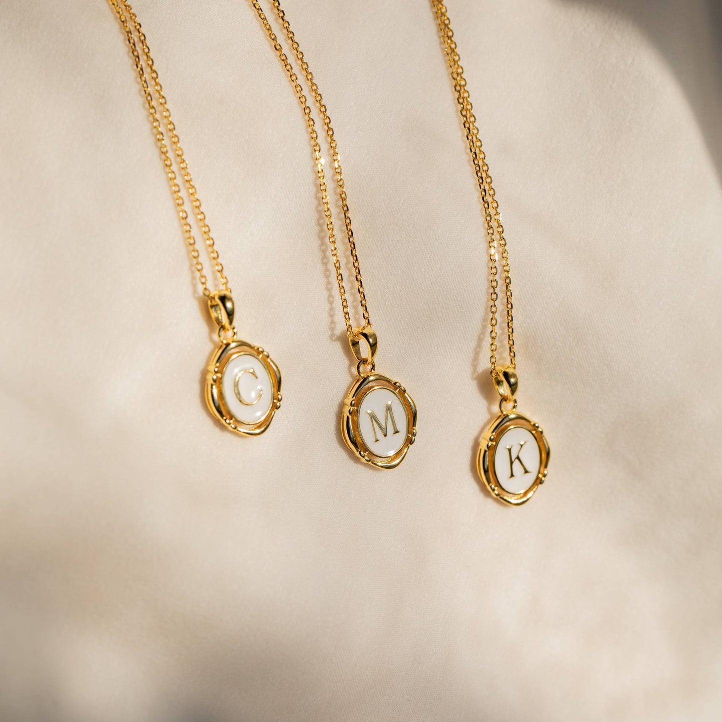 Oval Initial Pendant Necklace