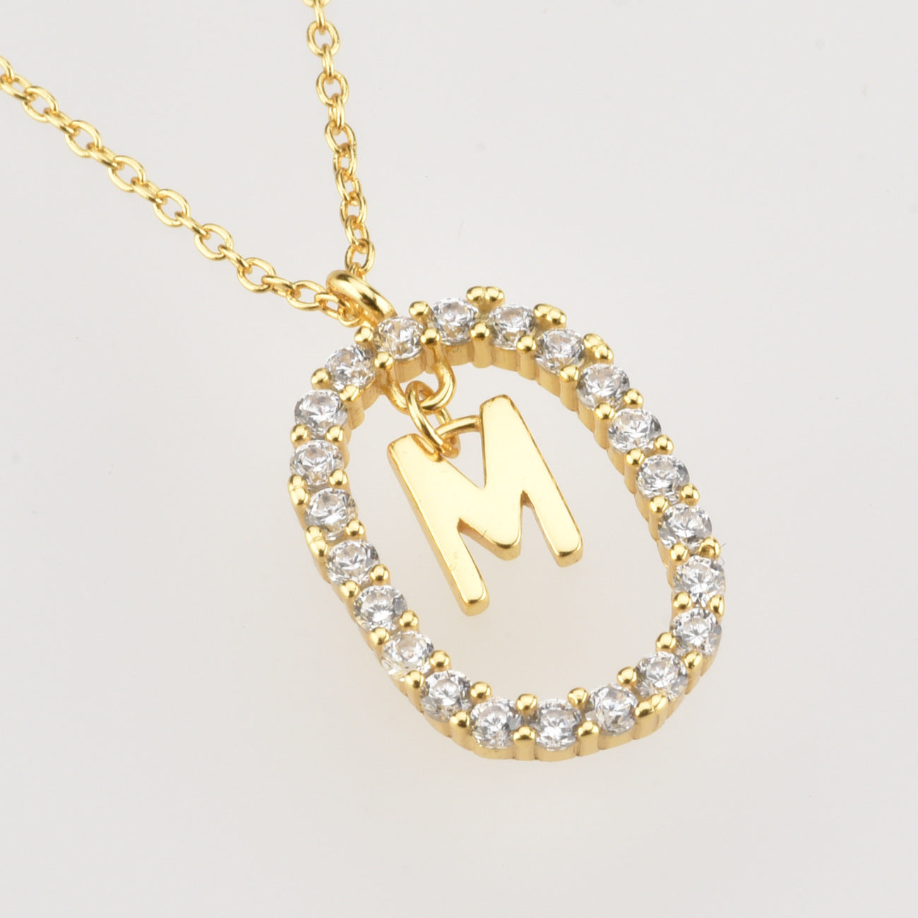 Sterling Silver Initial Halo Necklace - Forge & Form