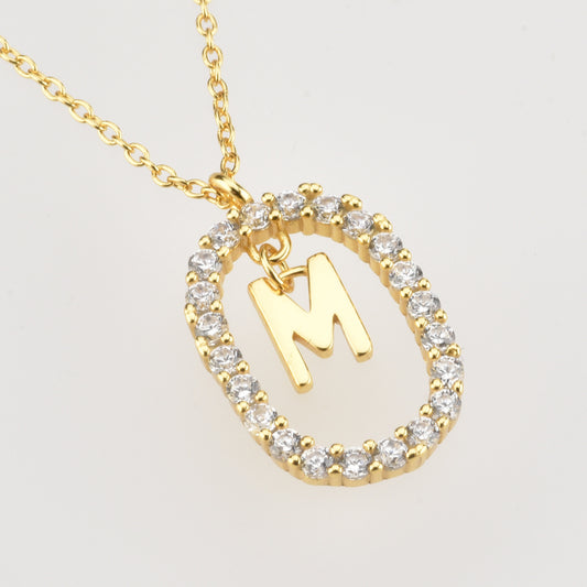 Sterling Silver Initial Halo Necklace - Forge & Form