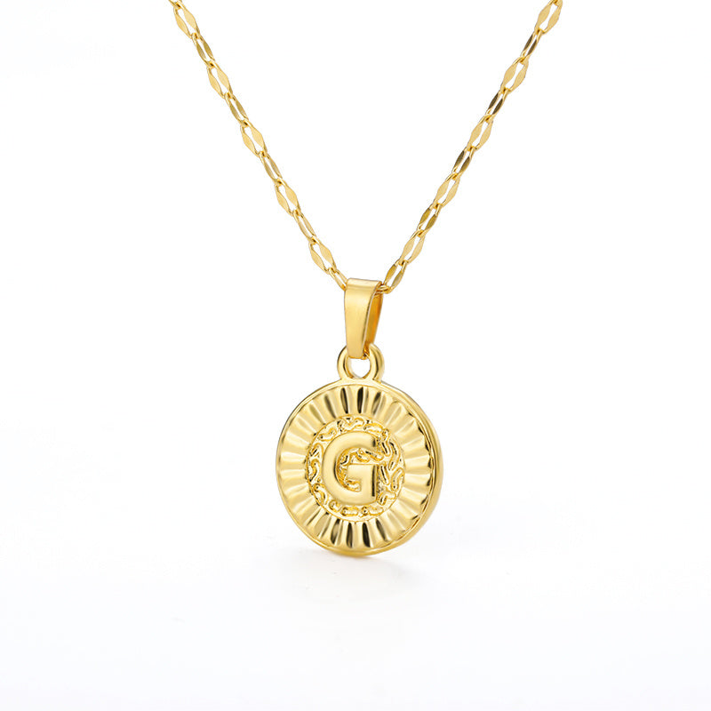 Disc Initial Necklace
